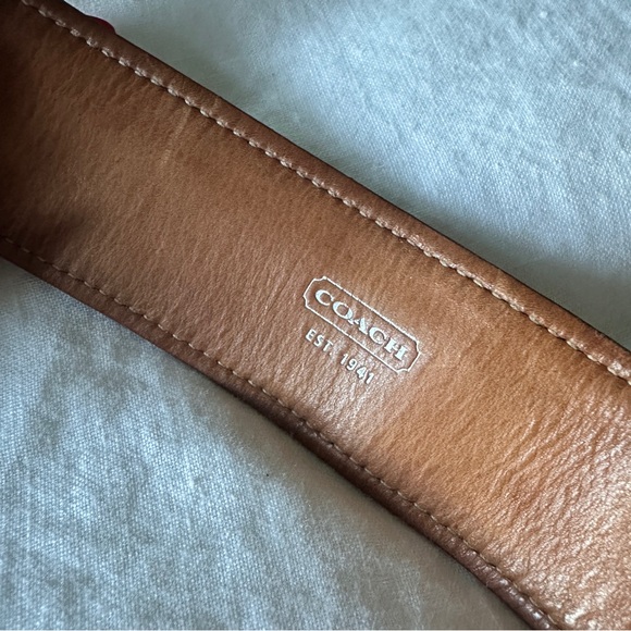 Rare Vintage Coach Signature Canvas Leather Snap Cuff Bracelet - Picture 4 of 5